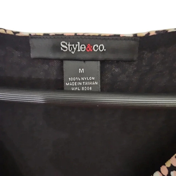 Style & Co Black Speckled Twist Knot Top Size M - Picture 5 of 7